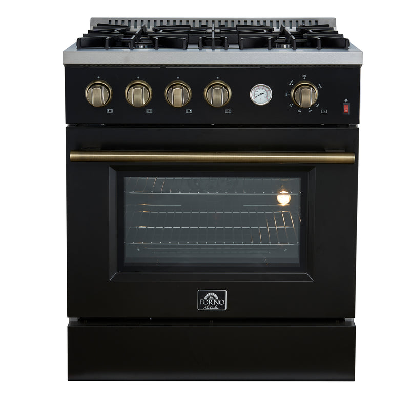 Load image into Gallery viewer, Forno Marco 30-inch, Black Gas Range with 4 Burners - FFSGS6277-30BLK