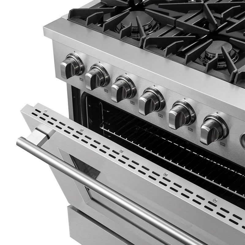 Load image into Gallery viewer, Marco 36-Inch Gas Range Stainless Steel, 6 Burners 67,000 BTU, 5.36 cu.ft. Convection Oven