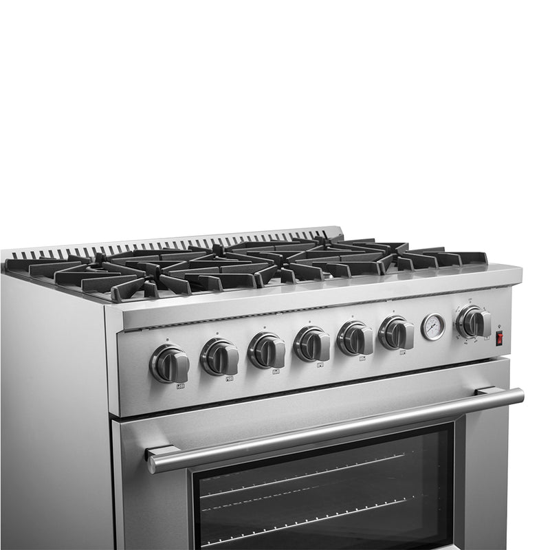Load image into Gallery viewer, Marco 36-Inch Gas Range Stainless Steel, 6 Burners 67,000 BTU, 5.36 cu.ft. Convection Oven