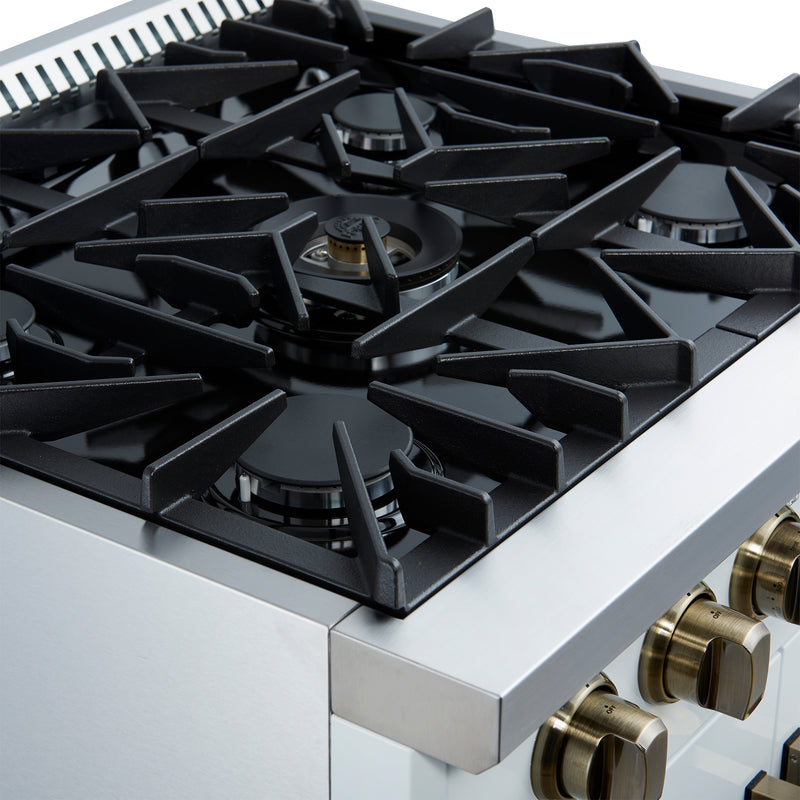 Load image into Gallery viewer, Forno Galiano 30-inch, White French Door Gas Range with 5 Burners - FFSGS6444-30WHT