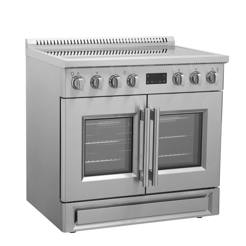 Load image into Gallery viewer, Forno Torino 36 Inch, Stainless Steel French Door Induction Range with Air Fryer - FFSIN0950-36