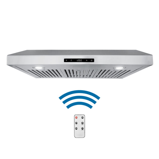 Cosmo 30 in. Under Cabinet Range Hood with Digital Touch Controls, 3-Speed Fan, LED Lights and Permanent Filters in Stainless Stee