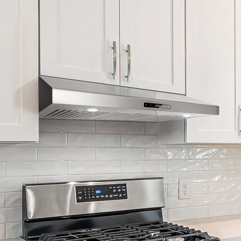 Load image into Gallery viewer, Cosmo 36 in. Under Cabinet Range Hood with Digital Touch Controls, 3-Speed Fan, LED Lights and Permanent Filters in Stainless Steel
