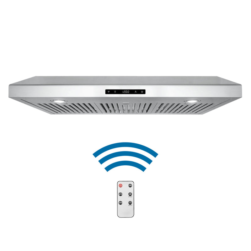 Load image into Gallery viewer, Cosmo 36 in. Under Cabinet Range Hood with Digital Touch Controls, 3-Speed Fan, LED Lights and Permanent Filters in Stainless Steel