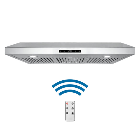 Cosmo 36 in. Under Cabinet Range Hood with Digital Touch Controls, 3-Speed Fan, LED Lights and Permanent Filters in Stainless Steel