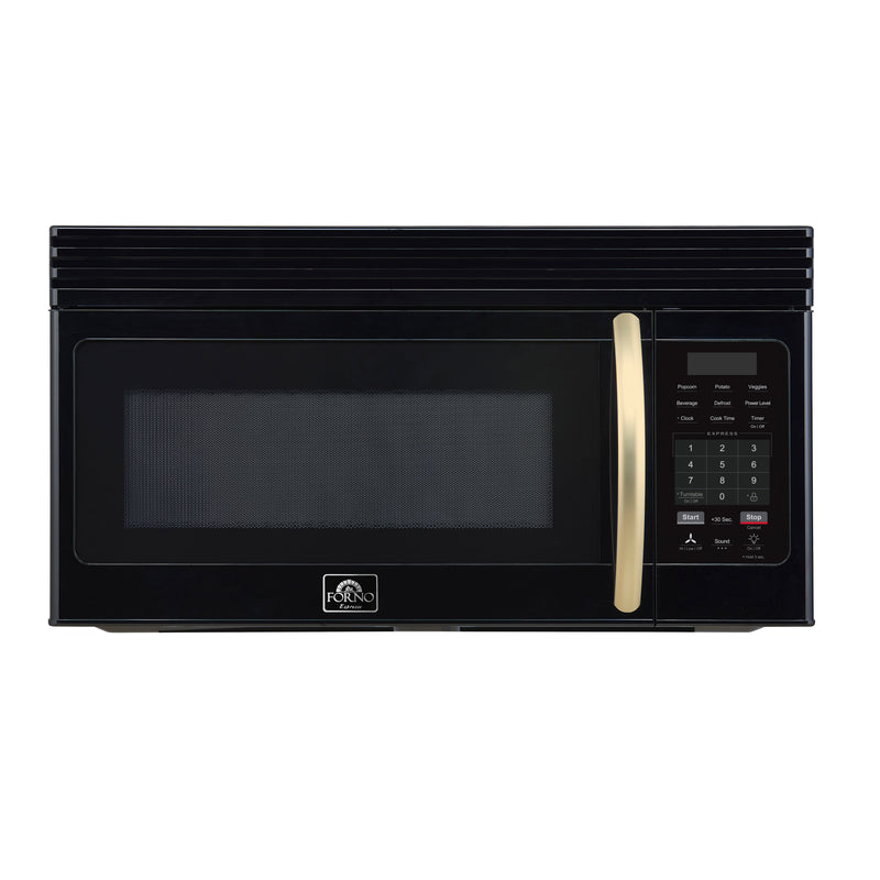 Load image into Gallery viewer, Forno Scalo 30-Inch Over the Range Microwave, Black – 1.6 cu.ft, 300 CFM Vent, Touch Control, LED Light