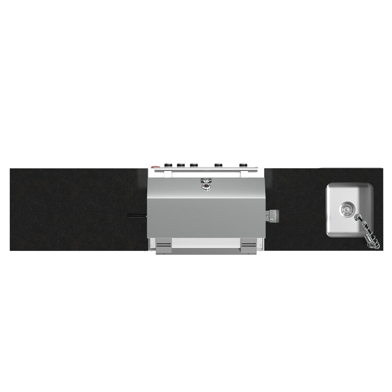 Load image into Gallery viewer, Forno Bulnes 30-Inch, Stainless Steel BBQ, with 3 Burners with Sear & Rotisserie Infrared Burners, Beverage Center & Black Granite Countertops - FODKT2506BLK