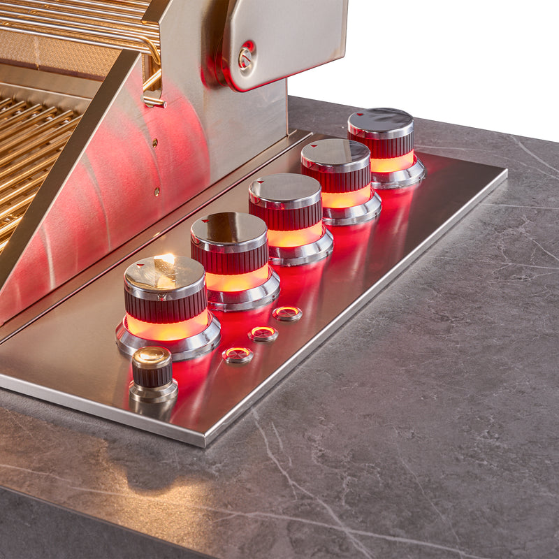 Load image into Gallery viewer, Forno Rimini Outdoor Kitchen 30" BBQ 62,600 BTU, 3 Burners with Sear & Rotisserie, 2.4 cu.ft. Beverage Center, Stainless Steel Sink, Black Cabinets & Gray Sintered Stone Countertop