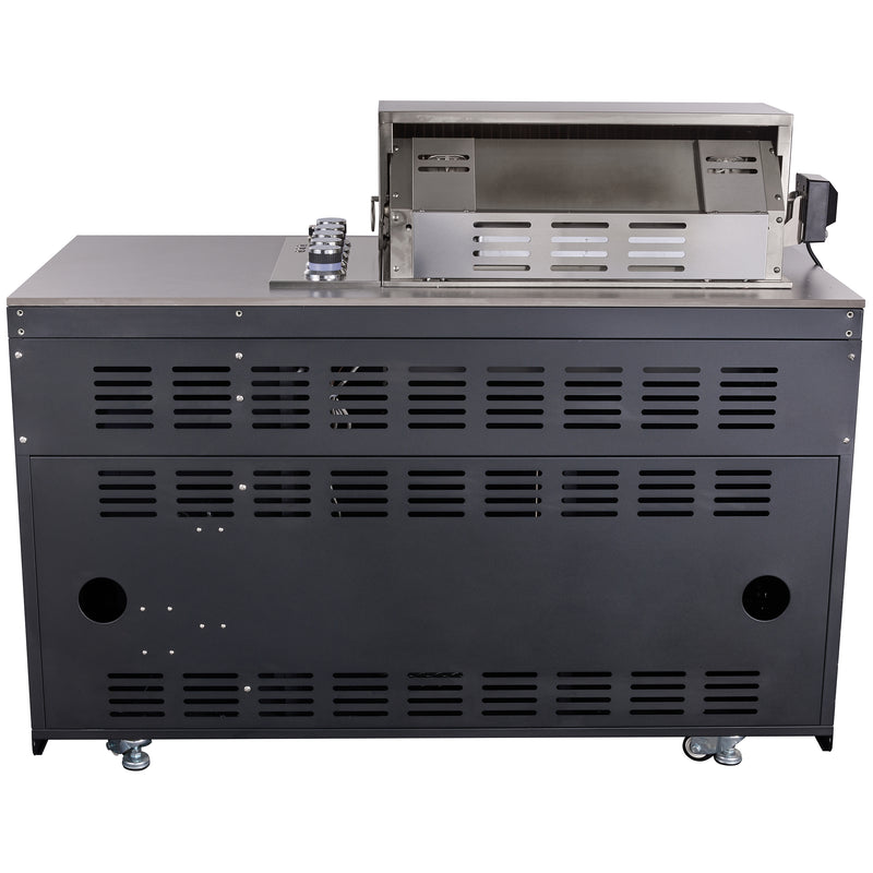 Load image into Gallery viewer, Forno Rimini Outdoor Kitchen 30" BBQ 62,600 BTU, 3 Burners with Sear & Rotisserie, 2.4 cu.ft. Beverage Center, Stainless Steel Sink, Black Cabinets & Gray Sintered Stone Countertop