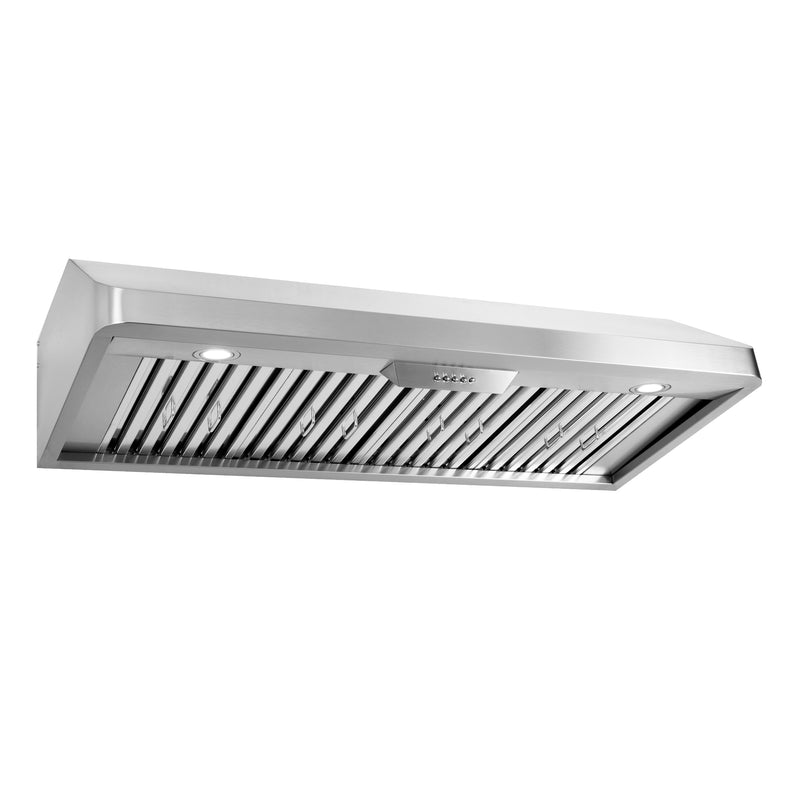 Load image into Gallery viewer, Cosmo 48 in. Under Cabinet Range Hood with Push Button Controls, Permanent Filters, 3-Speed Fan and LED Lights in Stainless Steel