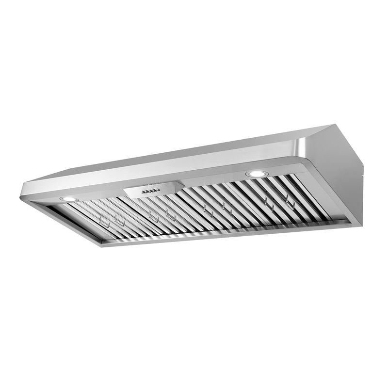 Load image into Gallery viewer, Cosmo 48 in. Under Cabinet Range Hood with Push Button Controls, Permanent Filters, 3-Speed Fan and LED Lights in Stainless Steel
