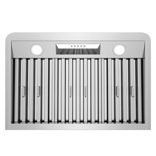 Cosmo 30 in. Ducted Under Cabinet Range Hood in Stainless Steel with Push Button Controls, LED Lighting and Permanent Filters