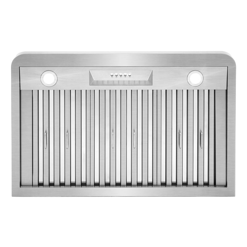 Load image into Gallery viewer, Cosmo QB90 36 in. Under Cabinet Range Hood with Push Button Controls, Permanent Filters, LED Lights, Convertible from Ducted to Ductless (Kit Not Included) in Stainless Steel