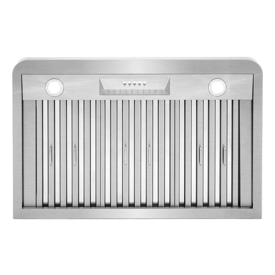 Cosmo QB90 36 in. Under Cabinet Range Hood with Push Button Controls, Permanent Filters, LED Lights, Convertible from Ducted to Ductless (Kit Not Included) in Stainless Steel
