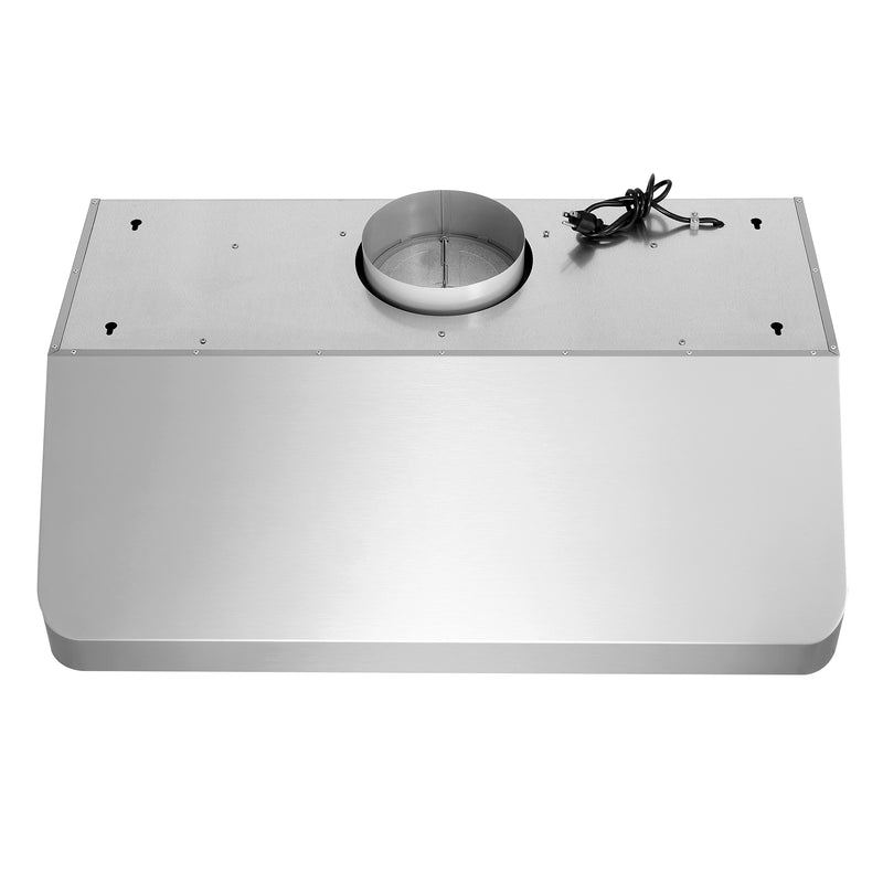 Load image into Gallery viewer, Cosmo QB90 36 in. Under Cabinet Range Hood with Push Button Controls, Permanent Filters, LED Lights, Convertible from Ducted to Ductless (Kit Not Included) in Stainless Steel