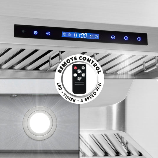 Cosmo 48 in. Ducted Under Cabinet Range Hood with Soft-Touch Controls, Permanent Filters, 4-Speed Fan, LED Lights in Stainless Steel