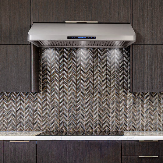 Cosmo 48 in. Ducted Under Cabinet Range Hood with Soft-Touch Controls, Permanent Filters, 4-Speed Fan, LED Lights in Stainless Steel