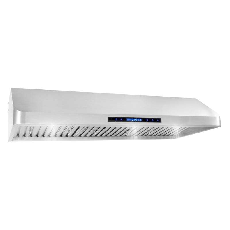 Load image into Gallery viewer, Cosmo 48 in. Ducted Under Cabinet Range Hood with Soft-Touch Controls, Permanent Filters, 4-Speed Fan, LED Lights in Stainless Steel
