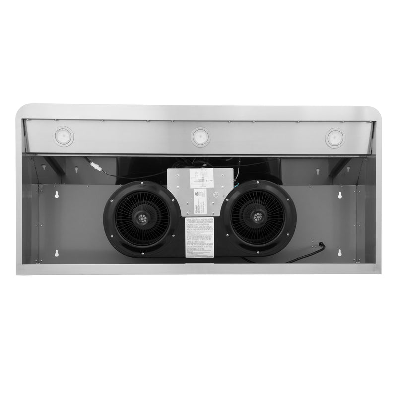 Load image into Gallery viewer, Cosmo 48 in. Ducted Under Cabinet Range Hood with Soft-Touch Controls, Permanent Filters, 4-Speed Fan, LED Lights in Stainless Steel
