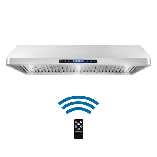 Cosmo 48 in. Ducted Under Cabinet Range Hood with Soft-Touch Controls, Permanent Filters, 4-Speed Fan, LED Lights in Stainless Steel