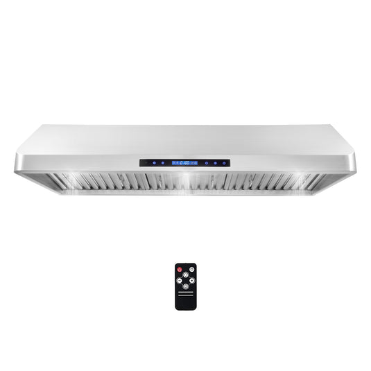 Cosmo 48 in. Ducted Under Cabinet Range Hood with Soft-Touch Controls, Permanent Filters, 4-Speed Fan, LED Lights in Stainless Steel
