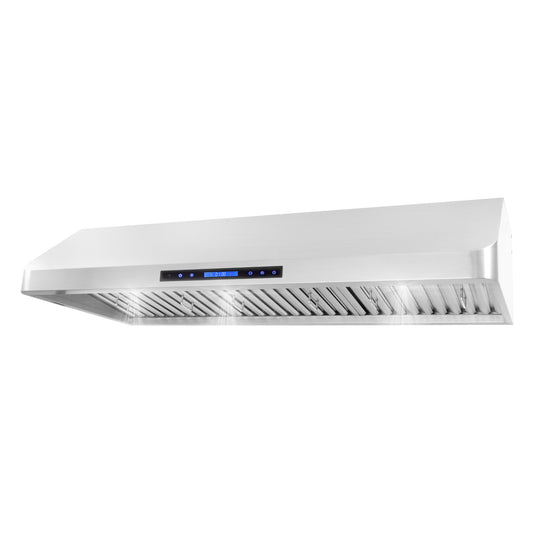 Cosmo 48 in. Ducted Under Cabinet Range Hood with Soft-Touch Controls, Permanent Filters, 4-Speed Fan, LED Lights in Stainless Steel