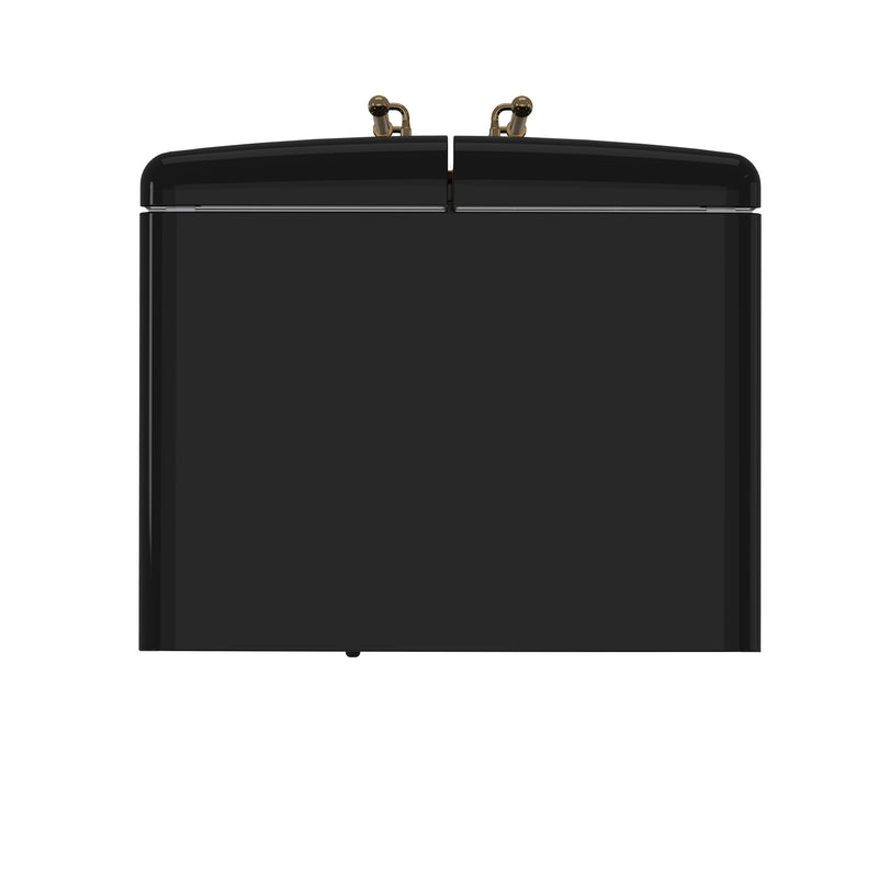 Load image into Gallery viewer, Forno Luigi 33-Inch French Door Refrigerator, 18 cu.ft, Black Finish, Antique Brass Handles, ENERGY STAR Certified