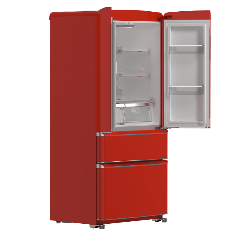 Load image into Gallery viewer, Forno Luigi 33-Inch French Door Refrigerator, 18 cu.ft, Red Finish, Handle-Free Design, ENERGY STAR Certified