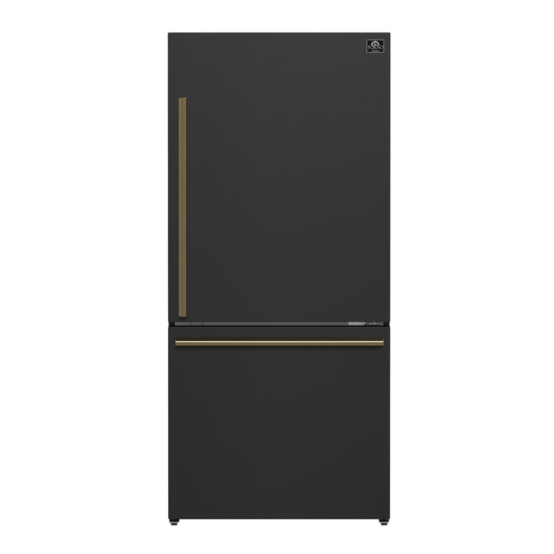 Load image into Gallery viewer, Forno Milano Espresso 31-Inch, Black Bottom Freezer Refrigerator - FFFFD1785-31BLK