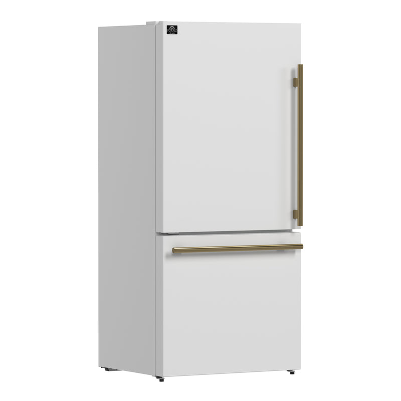 Load image into Gallery viewer, Forno Milano Espresso 31-Inch, White Bottom Freezer Refrigerator - FFFFD1786-31WHT