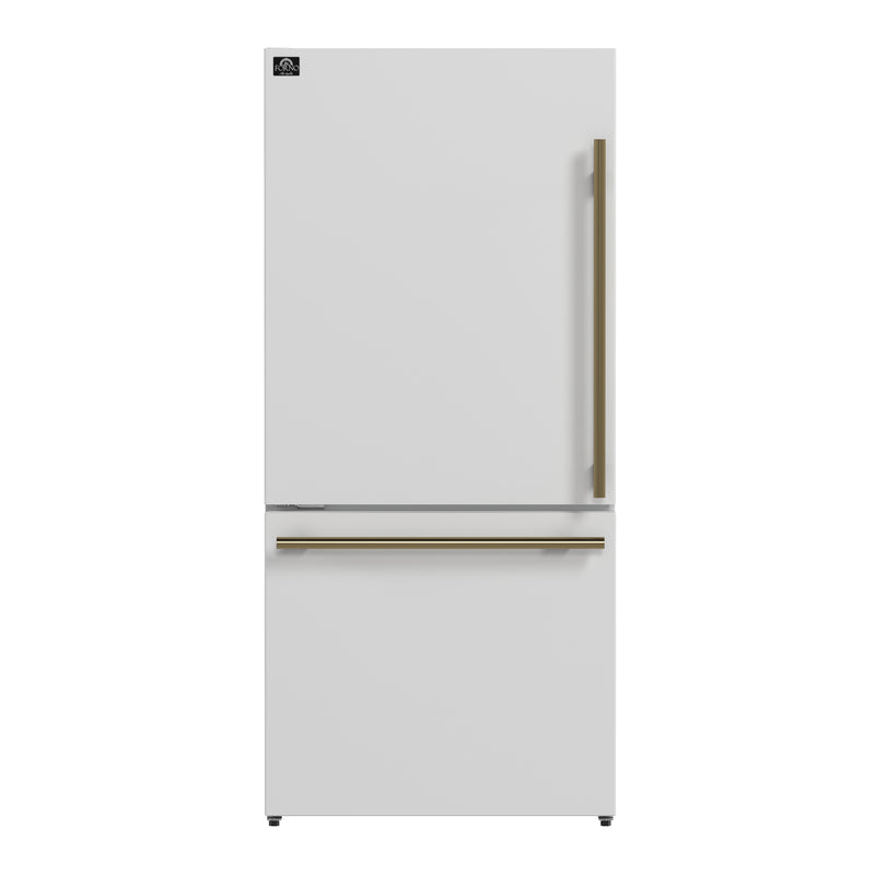 Load image into Gallery viewer, Forno Milano 2-Piece 62-Inch, White Freestanding Dual Bottom Freezer Refrigerator - FFFFD1787-60WHT