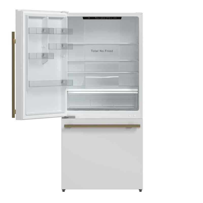 Load image into Gallery viewer, Forno Milano Espresso 31-Inch, White Bottom Freezer Refrigerator - FFFFD1786-31WHT