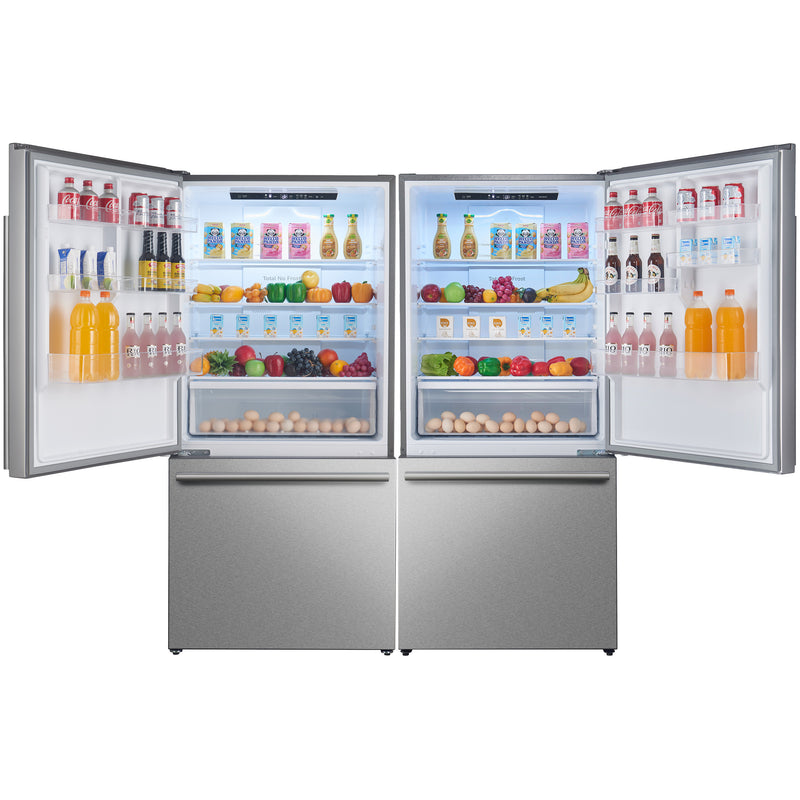 Load image into Gallery viewer, Forno Milano 2-Piece 62-Inch, Stainless Steel Freestanding Dual Bottom Freezer Refrigerator - FFFFD1787-60S