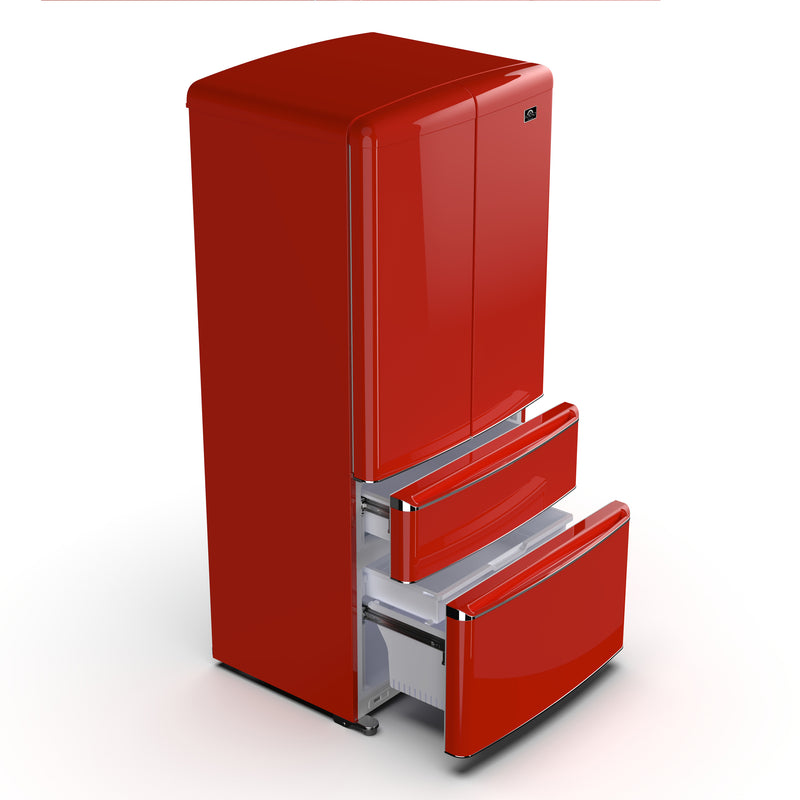 Load image into Gallery viewer, Forno Luigi 33-Inch French Door Refrigerator, 18 cu.ft, Red Finish, Handle-Free Design, ENERGY STAR Certified