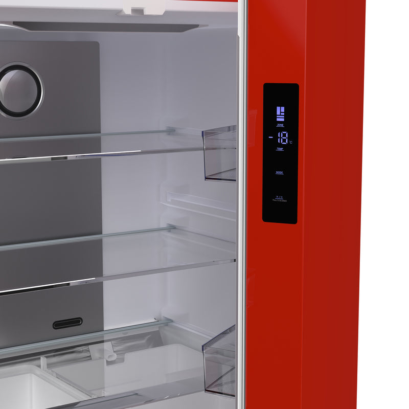 Load image into Gallery viewer, Forno Luigi 33-Inch French Door Refrigerator, 18 cu.ft, Red Finish, Handle-Free Design, ENERGY STAR Certified