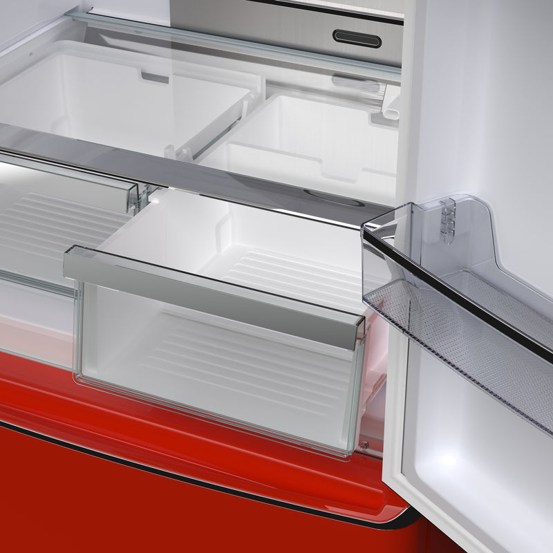 Load image into Gallery viewer, Forno Luigi 33-Inch French Door Refrigerator, 18 cu.ft, Red Finish, Handle-Free Design, ENERGY STAR Certified