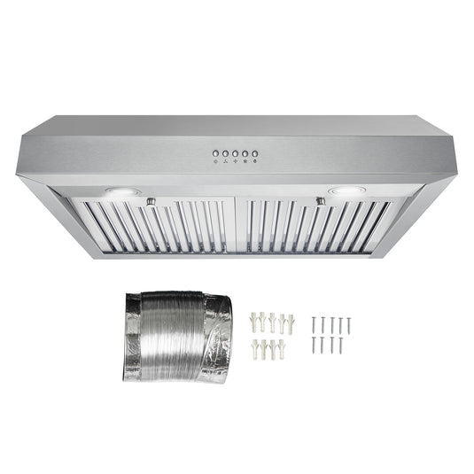Cosmo 30 in. Ducted Under Cabinet Range Hood in Stainless Steel with LED Lighting and Permanent Filters
