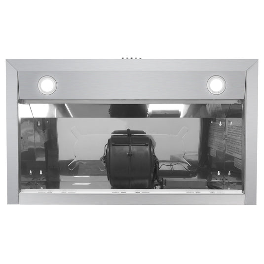 Cosmo 36 in. Under Cabinet Range Hood with Push Button Controls, 3-Speed Fan, LED Lights and Permanent Filters in Stainless Steel