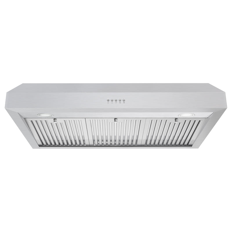 Load image into Gallery viewer, Cosmo 36 in. Under Cabinet Range Hood with Push Button Controls, 3-Speed Fan, LED Lights and Permanent Filters in Stainless Steel