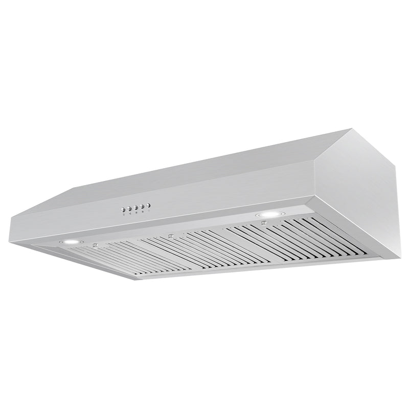 Load image into Gallery viewer, Cosmo 36 in. Under Cabinet Range Hood with Push Button Controls, 3-Speed Fan, LED Lights and Permanent Filters in Stainless Steel