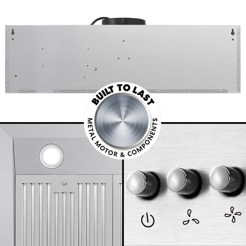 Load image into Gallery viewer, Cosmo 36 in. Under Cabinet Range Hood with Push Button Controls, 3-Speed Fan, LED Lights and Permanent Filters in Stainless Steel