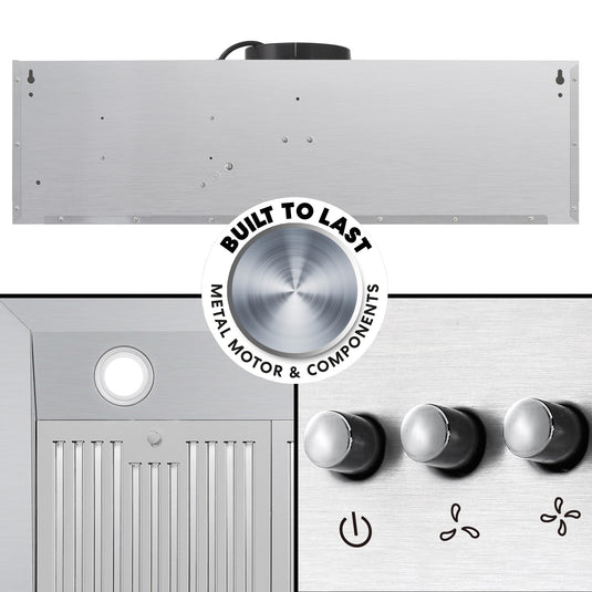 Cosmo 36 in. Under Cabinet Range Hood with Push Button Controls, 3-Speed Fan, LED Lights and Permanent Filters in Stainless Steel