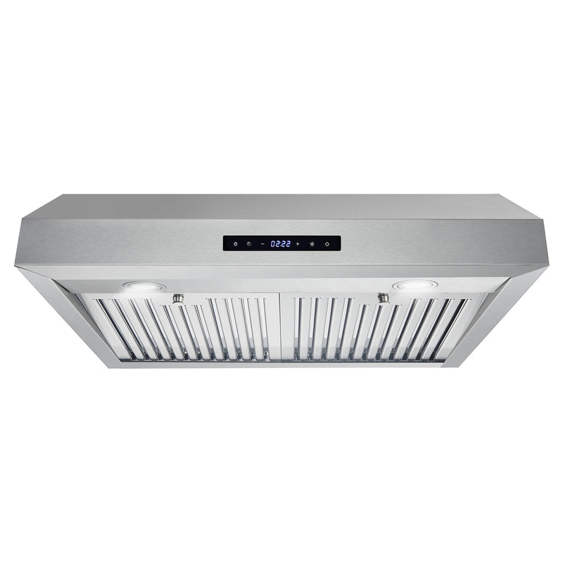 Load image into Gallery viewer, Cosmo UMC30 Under Cabinet Stainless Steel Range Hood with LED Light, 380 CFM, Permanent Filter, Convertible from Ducted to Ductless (Kit Not Included), 30 in., Stainless Steel