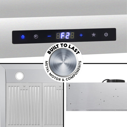 Cosmo 36 in. Under Cabinet Range Hood with Digital Touch Controls, 3-Speed Fan, LED Lights and Permanent Filters in Stainless Steel