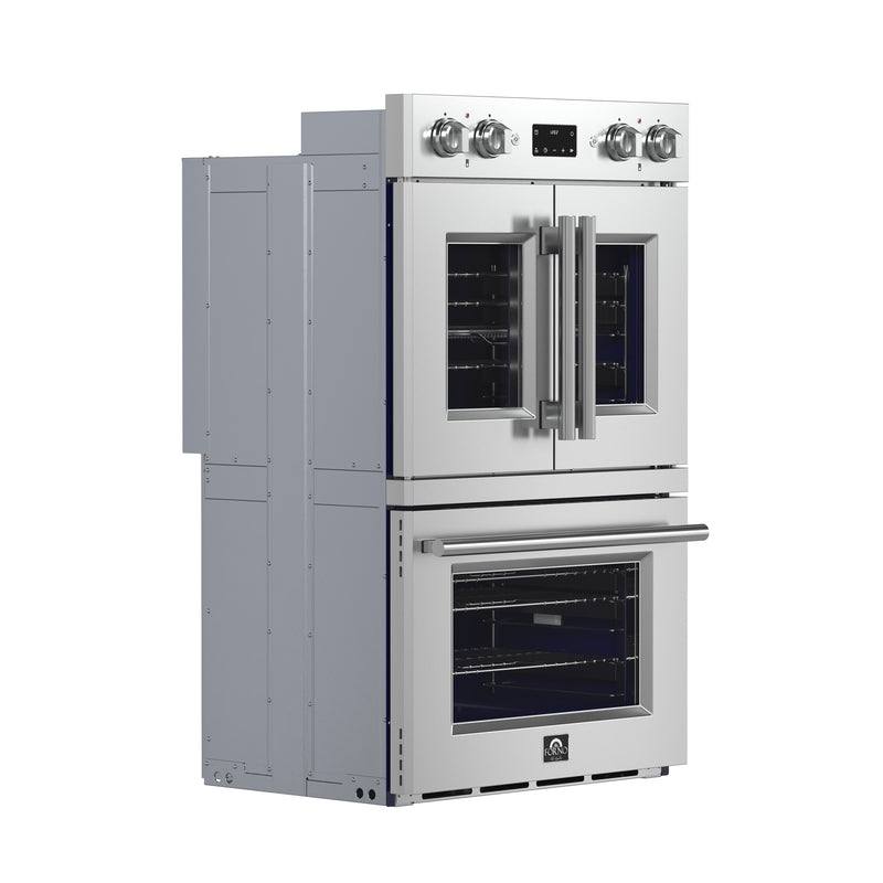Load image into Gallery viewer, Forno Gallico 30-Inch Electric French Door Double Oven, Stainless Steel, Convection Cooking, Touch Control Panel, Self-Cleaning Function