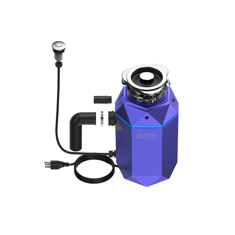 Load image into Gallery viewer, FORNO ACQUA BrightDIAMOND Amethyst 3/4HP Super Quiet Garbage Disposal Corded with Motion Sensor Cabinet Light & Pre-Wired Air Switch