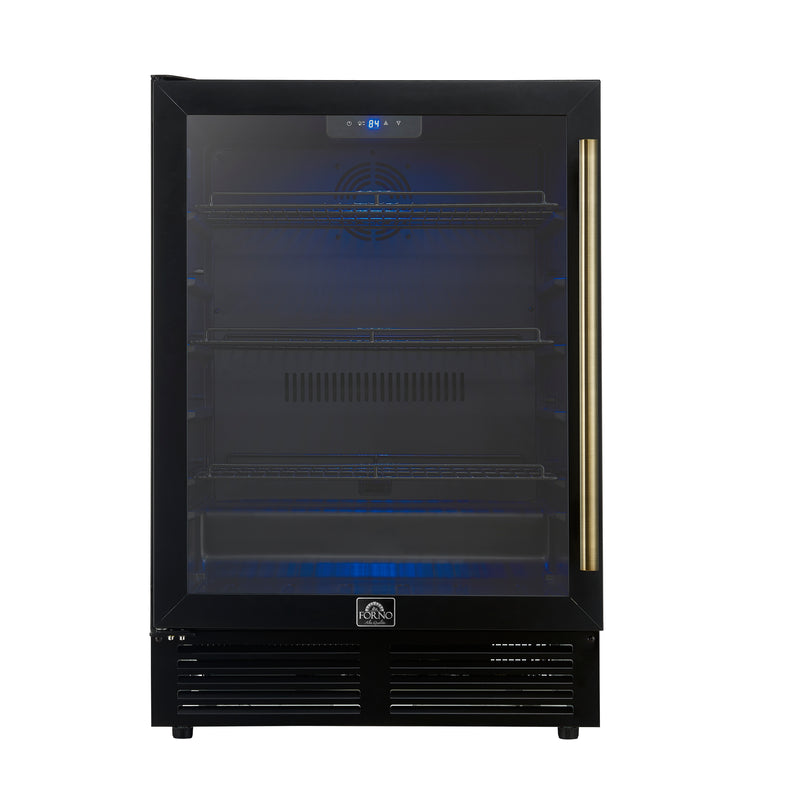 Load image into Gallery viewer, Forno Frescolino 24 Inch, Black Beverage Cooler with Triple Glass Door, 188 Can Capacity - FWCDR6665-24BLK