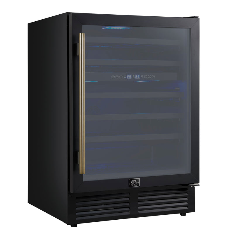 Load image into Gallery viewer, Forno Bacchino 24 Inch, Black Wine Cooler, 51 Bottle Capacity, Built-In or Freestanding - FWCDR6634-24BLK