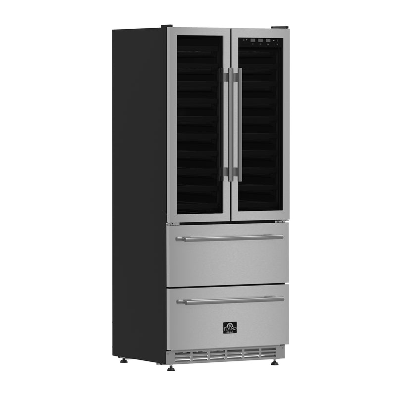 Load image into Gallery viewer, Forno Campania 32-Inch Wine Cooler, Stainless Steel, Dual Wine Zones, Two Beverage Drawers, 17.7 cu.ft