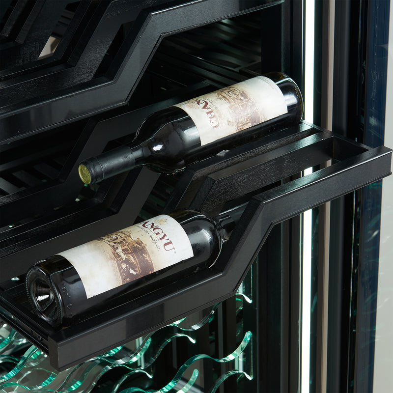 Load image into Gallery viewer, FORNO Abruzzo 48-Inch Dual Zones Wine Cellar, 102 Bottles, 24 cu. ft., Green Acrylic Holders & Black Shelves